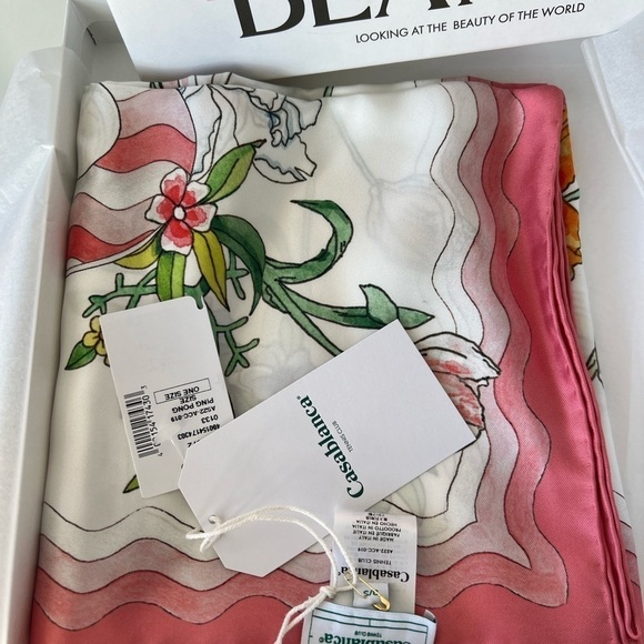 Casablanca Ping Pong Fleurie Jour Print Silk Scarf - Picture 4 of 10